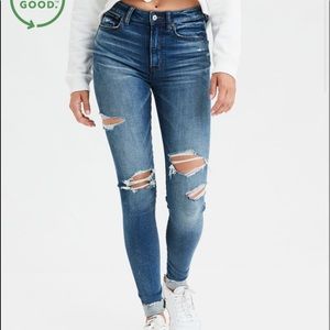 American Eagle ripped high waisted jeans